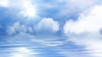天空之镜大海蓝天交映背景视频视频的预览图